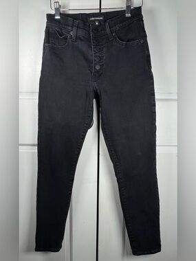 Lucky Brand Stretch Bridgette Black Faded Wash Exposed Fly Jeans Sz 4/27A